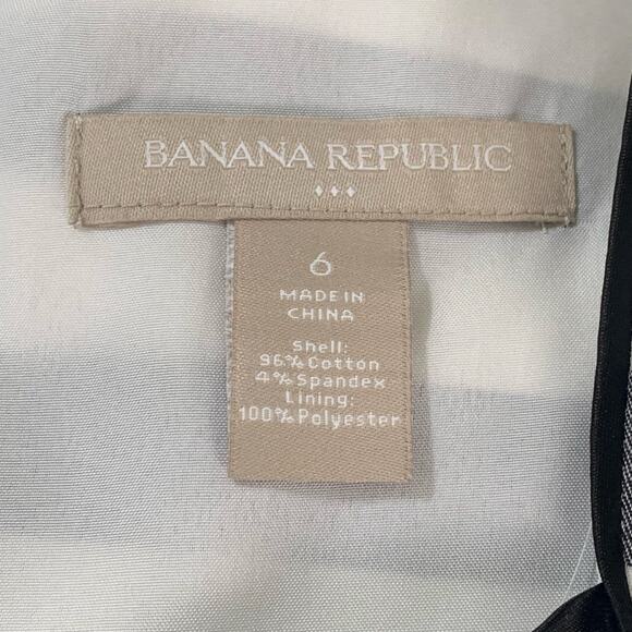 Banana Republic Size 6 Women's Striped Sheath Dress Gray White Fitted Minimalist - Picture 8 of 8